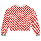 Girls Ivory & Red Zigzag Striped Sweatshirt, 1, hi-res