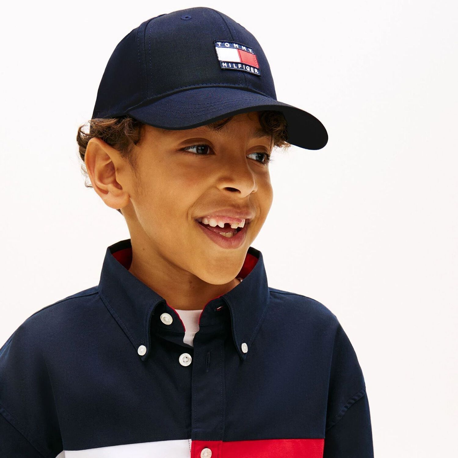 Boys Navy Blue Logo Cap, 1, hi-res