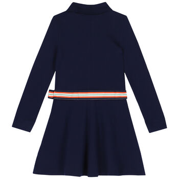 Girls Navy Logo Polo Dress