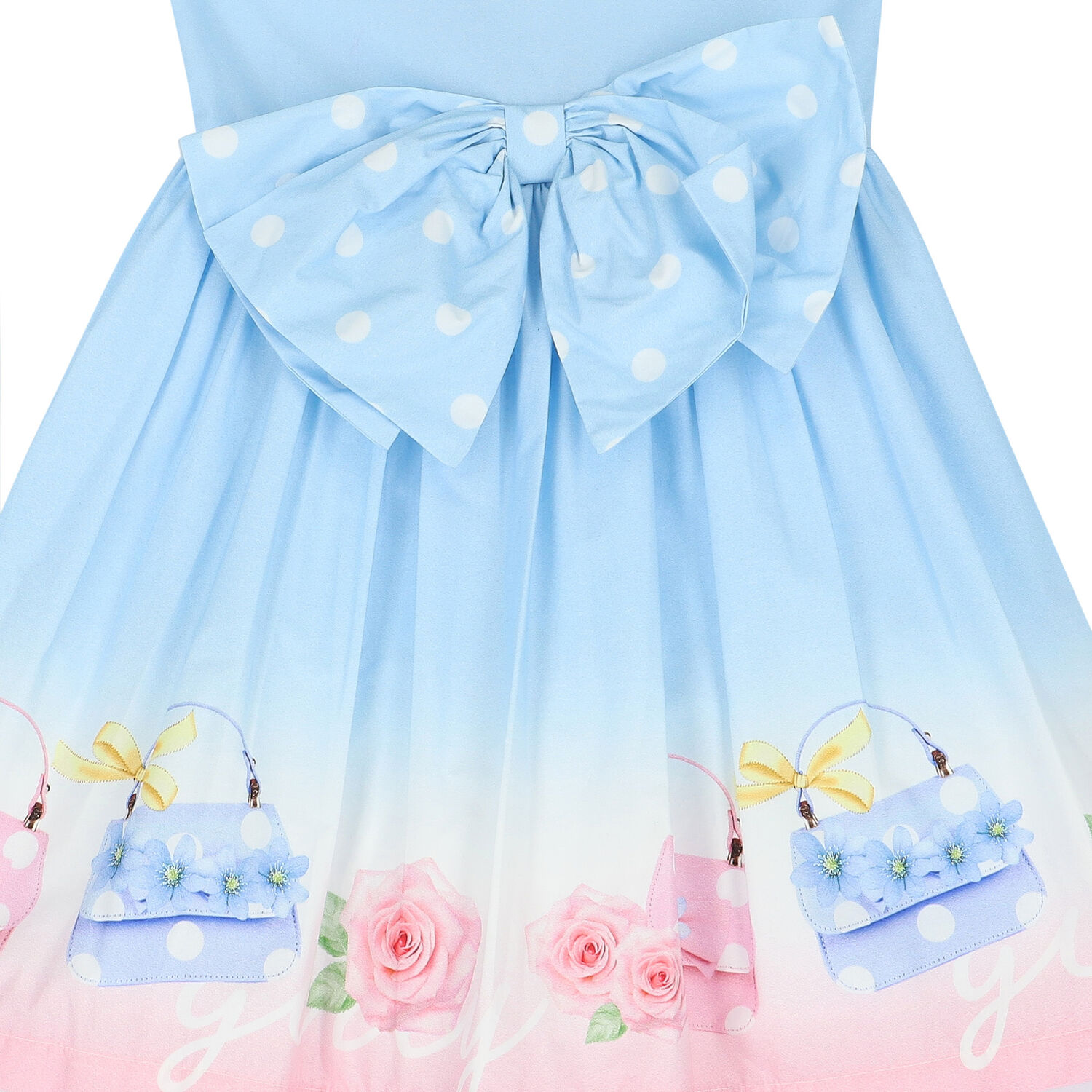 Girls Blue Bow Dress, 1, hi-res image number null