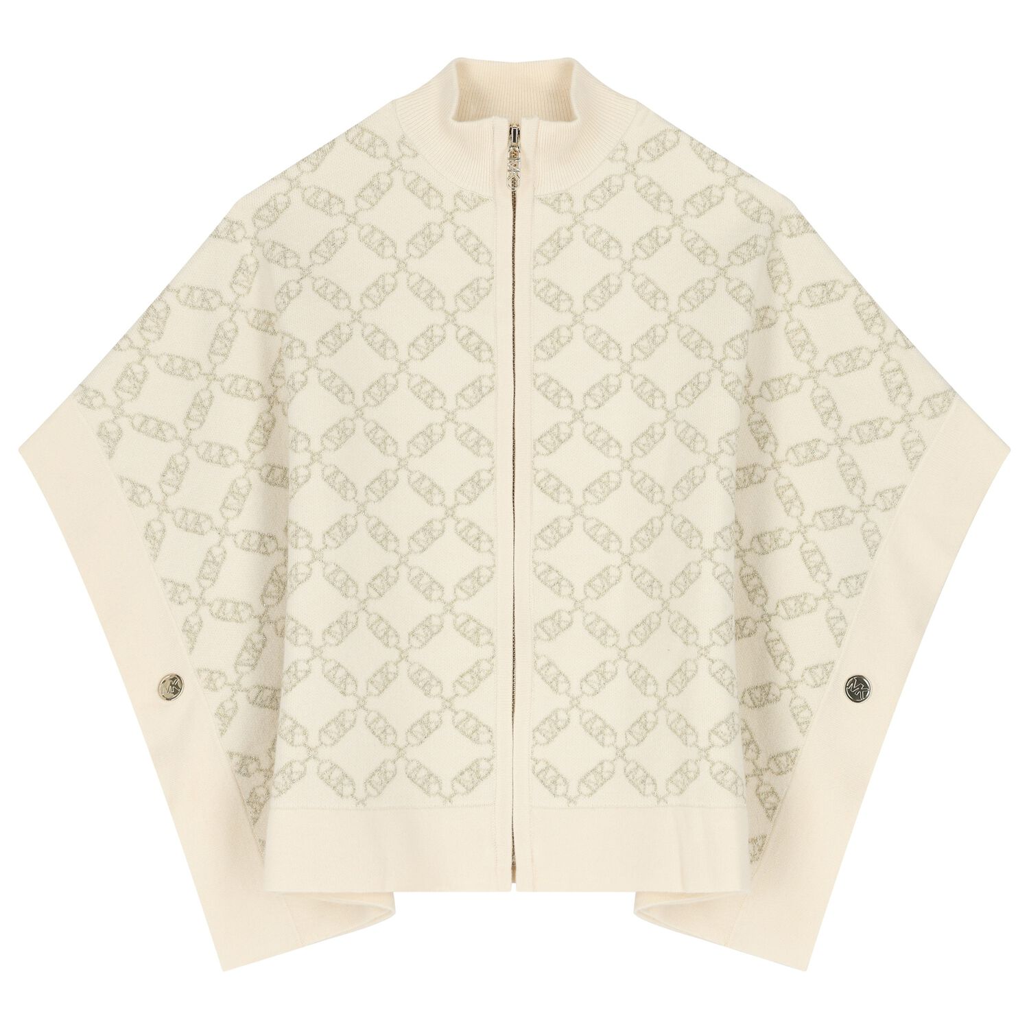 عباءة بنات منسوجة بالشعار باللون العاجي والذهبي , 1, hi-res image number null