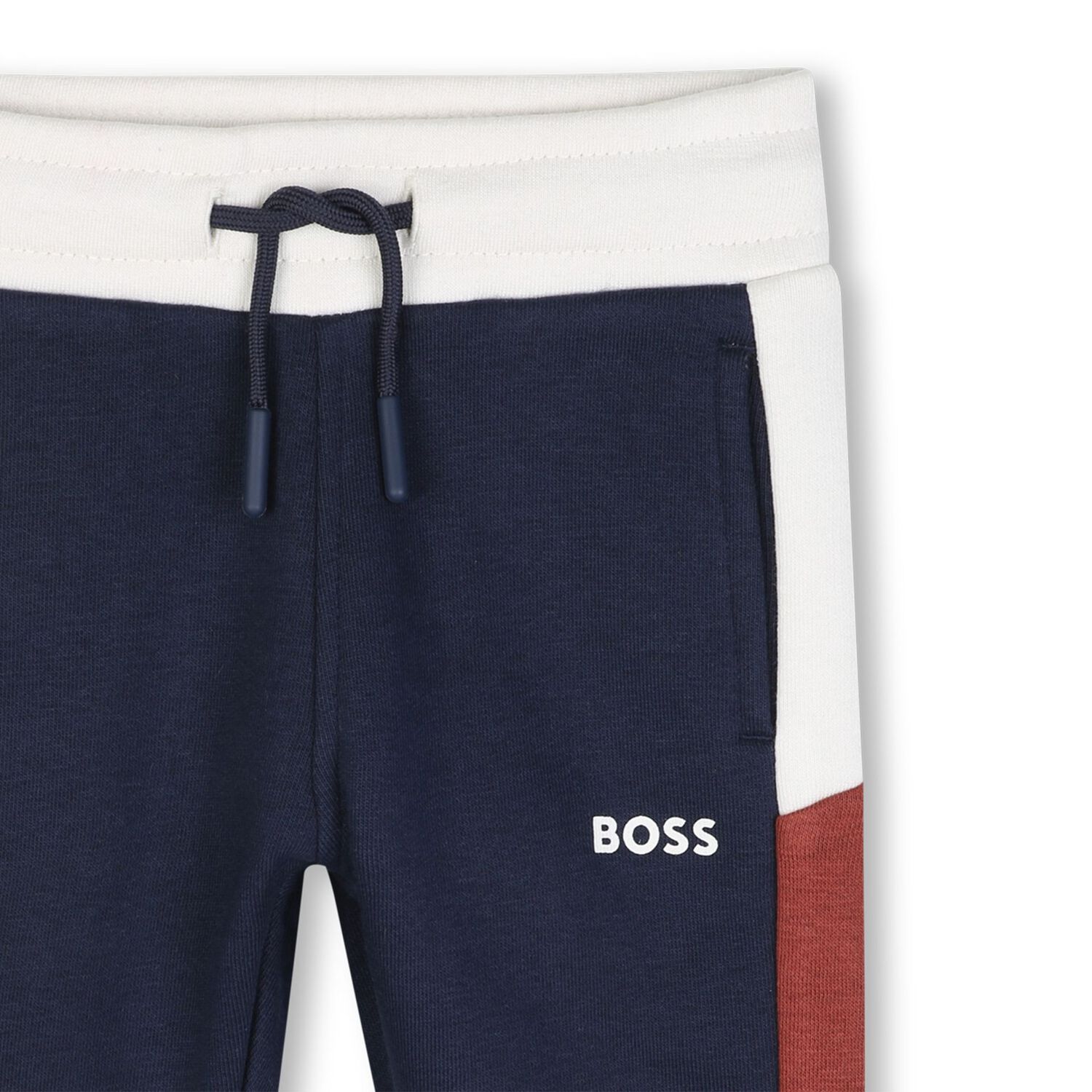 Younger Boys Navy Blue Logo Joggers, 3, hi-res