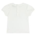 Younger Girls White & Pink Teddy Bear Shorts Set, 1, hi-res