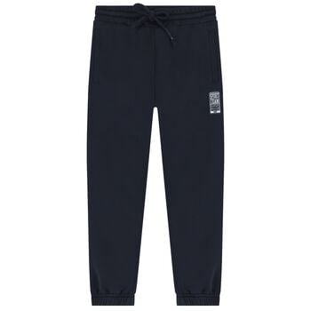 Boys Navy Blue Logo Joggers