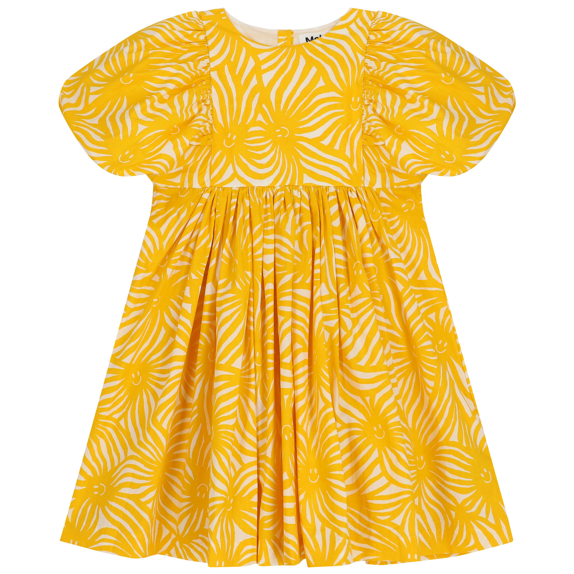 Yellow and shop white dress