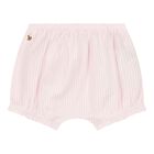 Baby Girls Pink Striped Logo Shorts Set , 1, hi-res
