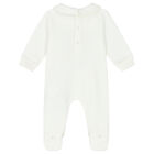 Ivory Teddy Logo Babygrow, 1, hi-res