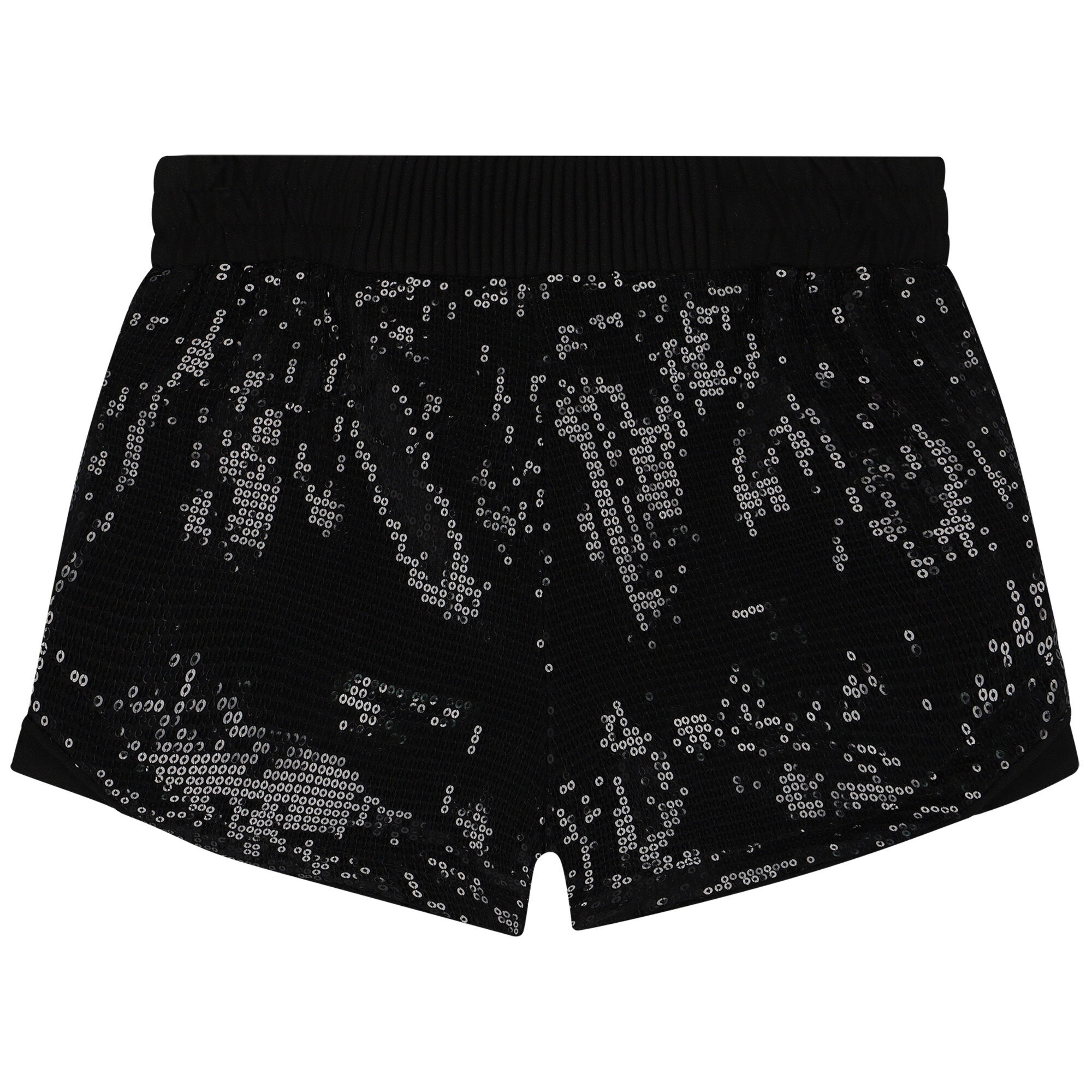 KARL LAGERFELD Girls Black Logo Sequin Shorts Junior Couture UAE
