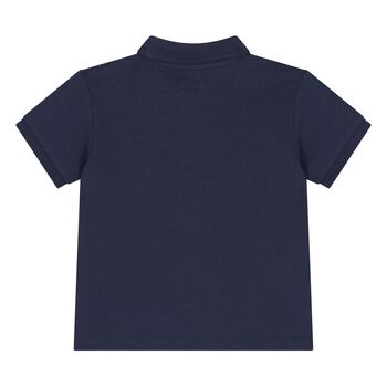 Younger Boys Navy Logo Polo Shirt
