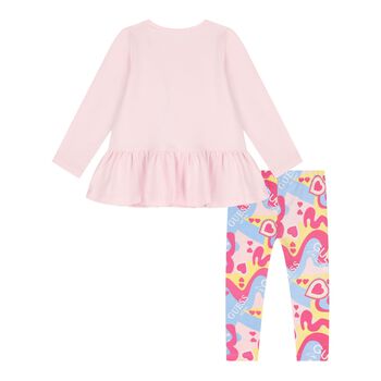 Baby Girls Pink Logo Leggings Set