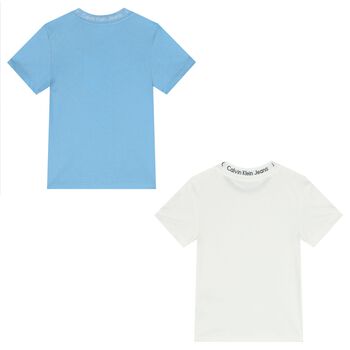Boys Grey & Blue Logo T-Shirts ( 2-Pack )