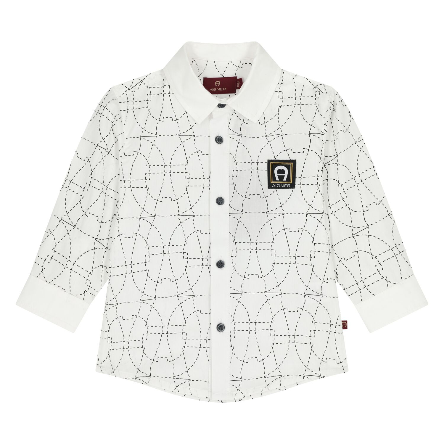 Younger Boys White Logo Shirt, 1, hi-res