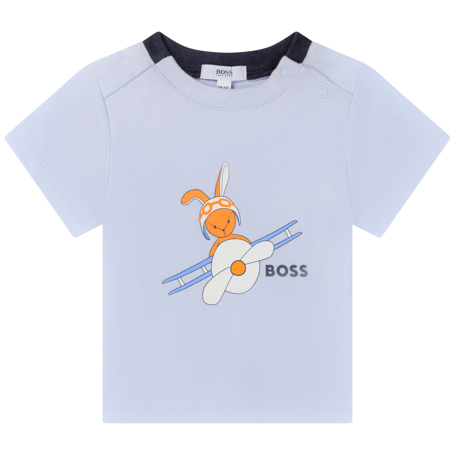 تيشيرت بالشعار باللون الأزرق للأولاد, 1, hi-res