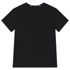 Boys Black Logo T-Shirt, 1, hi-res