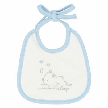 Baby Boys White & Blue Bib