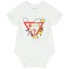 طقم شورت بشعار تيدي باللون الأبيض, 1, hi-res