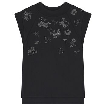 Girls Black Floral Dress