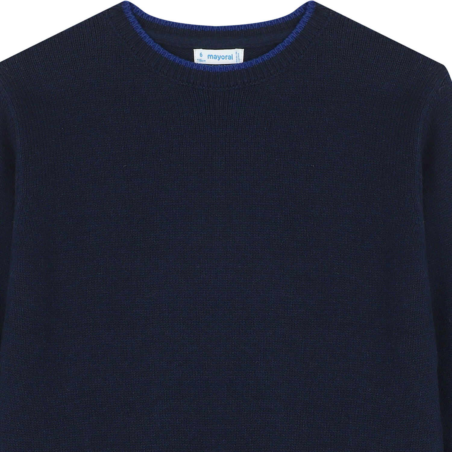 Boys Navy Knitted Sweatshirt, 4, hi-res image number null