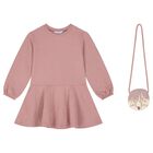 Girls Pink Star Dress Set, 1, hi-res