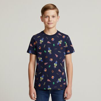 تيشيرت بولو بشعار تيدي باللون الكحلي