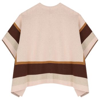 Girls Pink Logo Knitted Cape