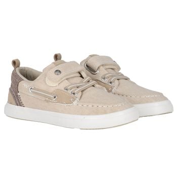 Boys Beige Boat Shoes