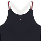 Girls Navy Blue Logo Dress, 1, hi-res