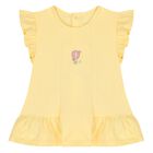 طقم من الشورت للبنات الصغيرات مزين بالزهور باللون  الاصفر والوردي  (2 قطعه), 1, hi-res