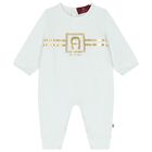 Baby Boys Blue & Gold Logo Romper, 3, hi-res