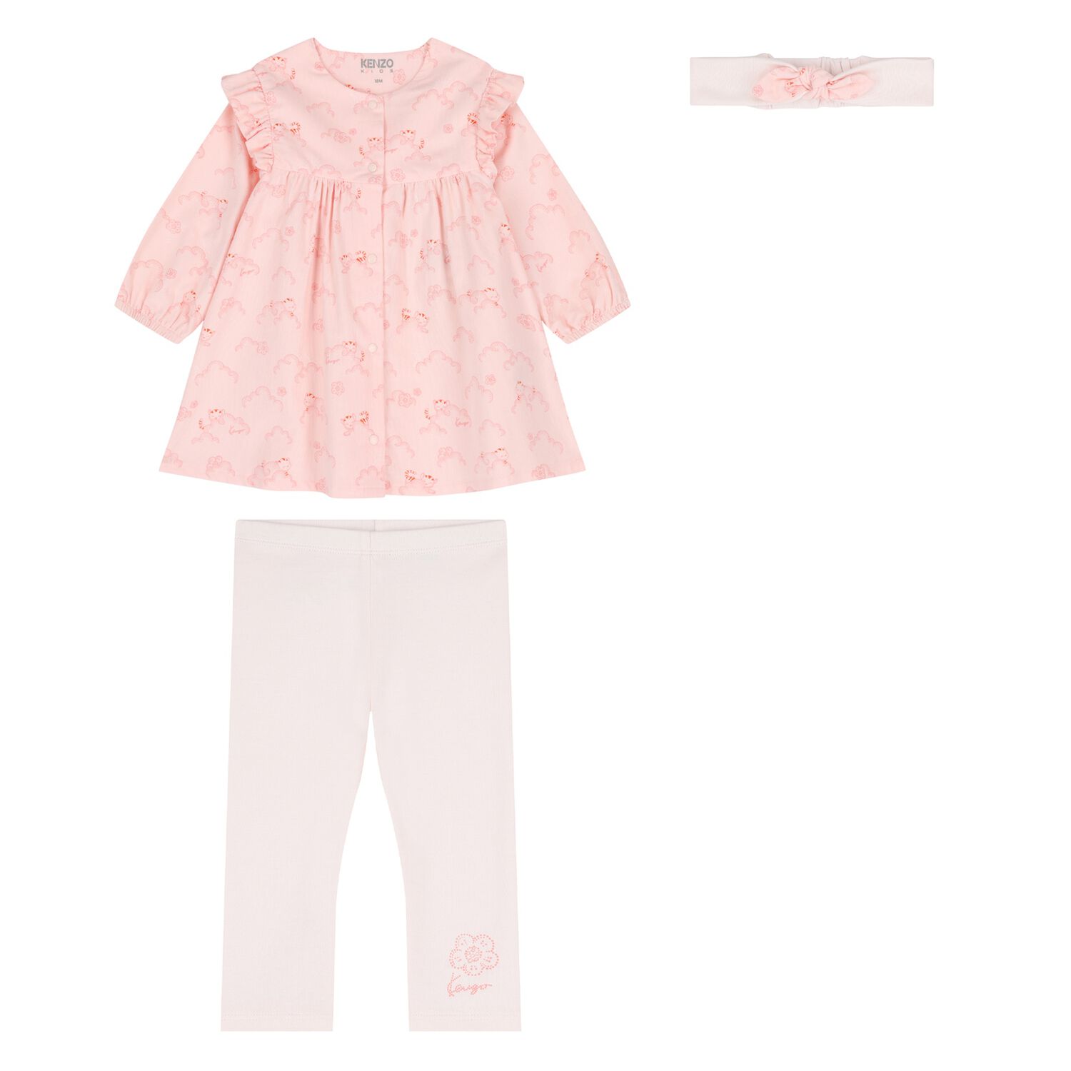 طقم ليجنز بشعار باللون  وردي وأبيض للفتيات , 1, hi-res