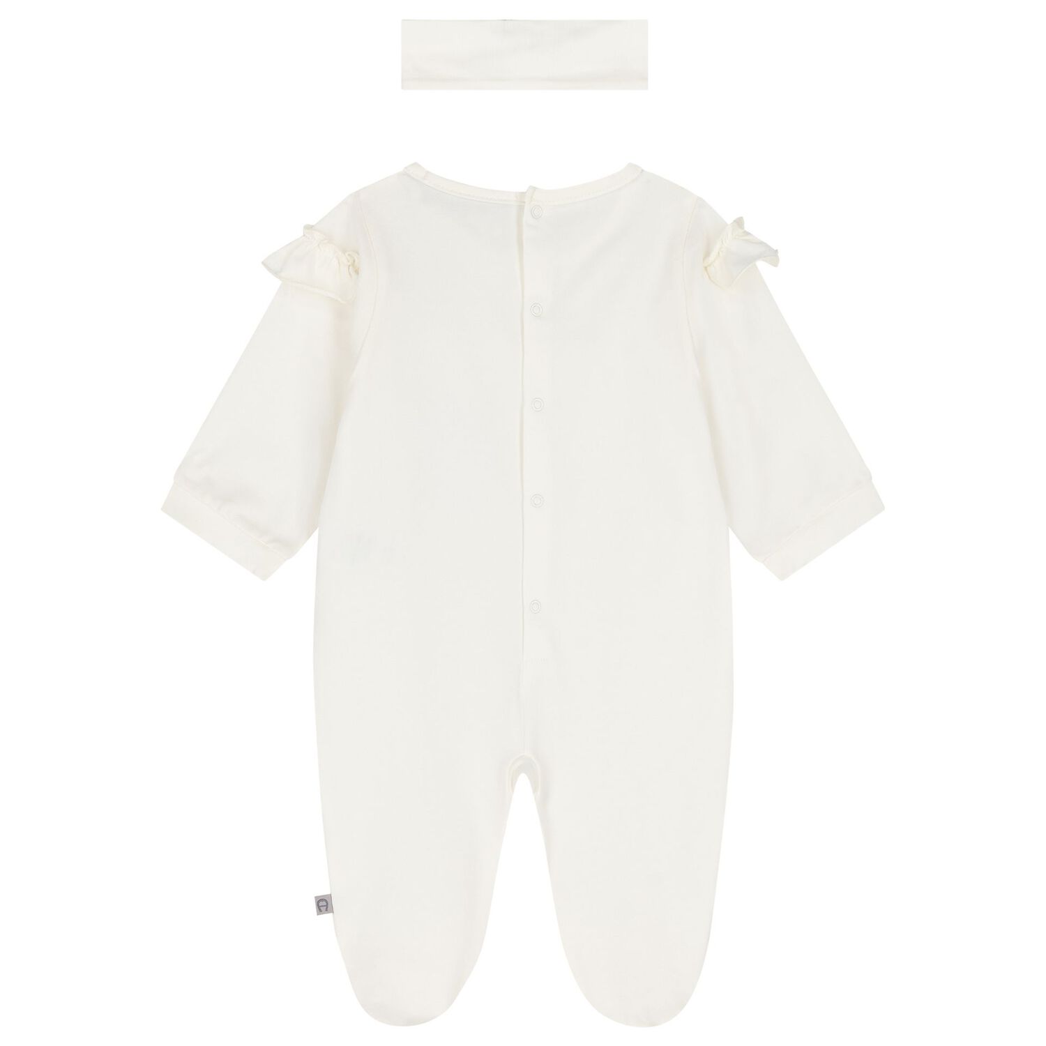 Baby Girls Ivory & Gold Logo Babygrow Gift Set, 1, hi-res
