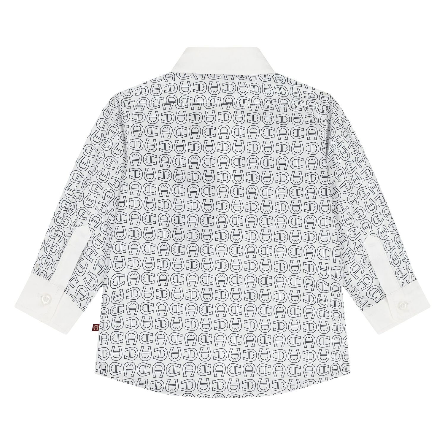 Younger Boys White & Black Logo Shirt, 1, hi-res