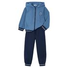 Boys Blue & Navy Blue Basketball Tracksuit, 1, hi-res