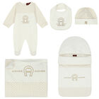 Ivory & Gold Logo Baby Set, 1, hi-res