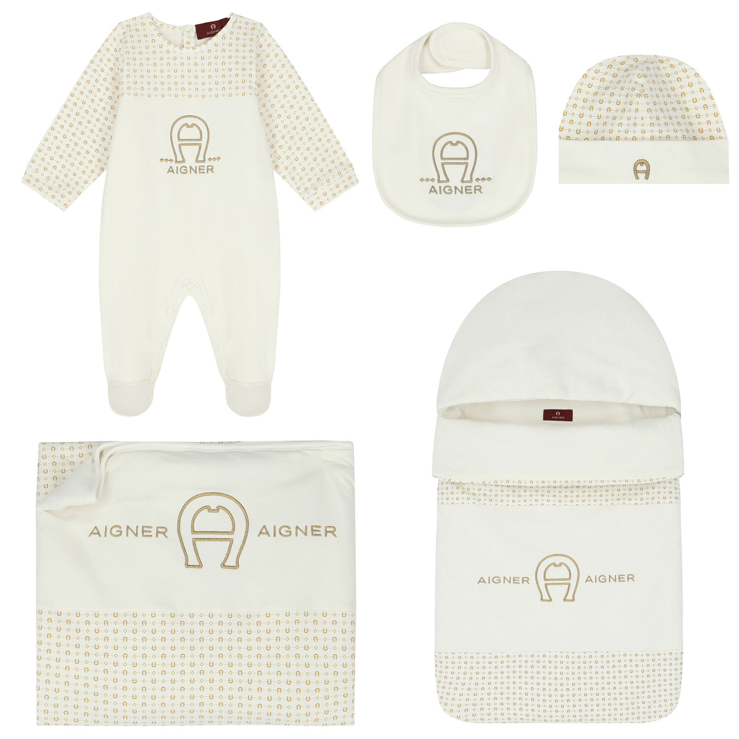 Ivory & Gold Logo Baby Set, 1, hi-res image number null