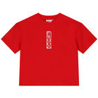 Boys Red Logo Oversized T-Shirt, 1, hi-res