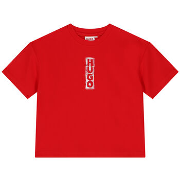 Boys Red Logo Oversized T-Shirt