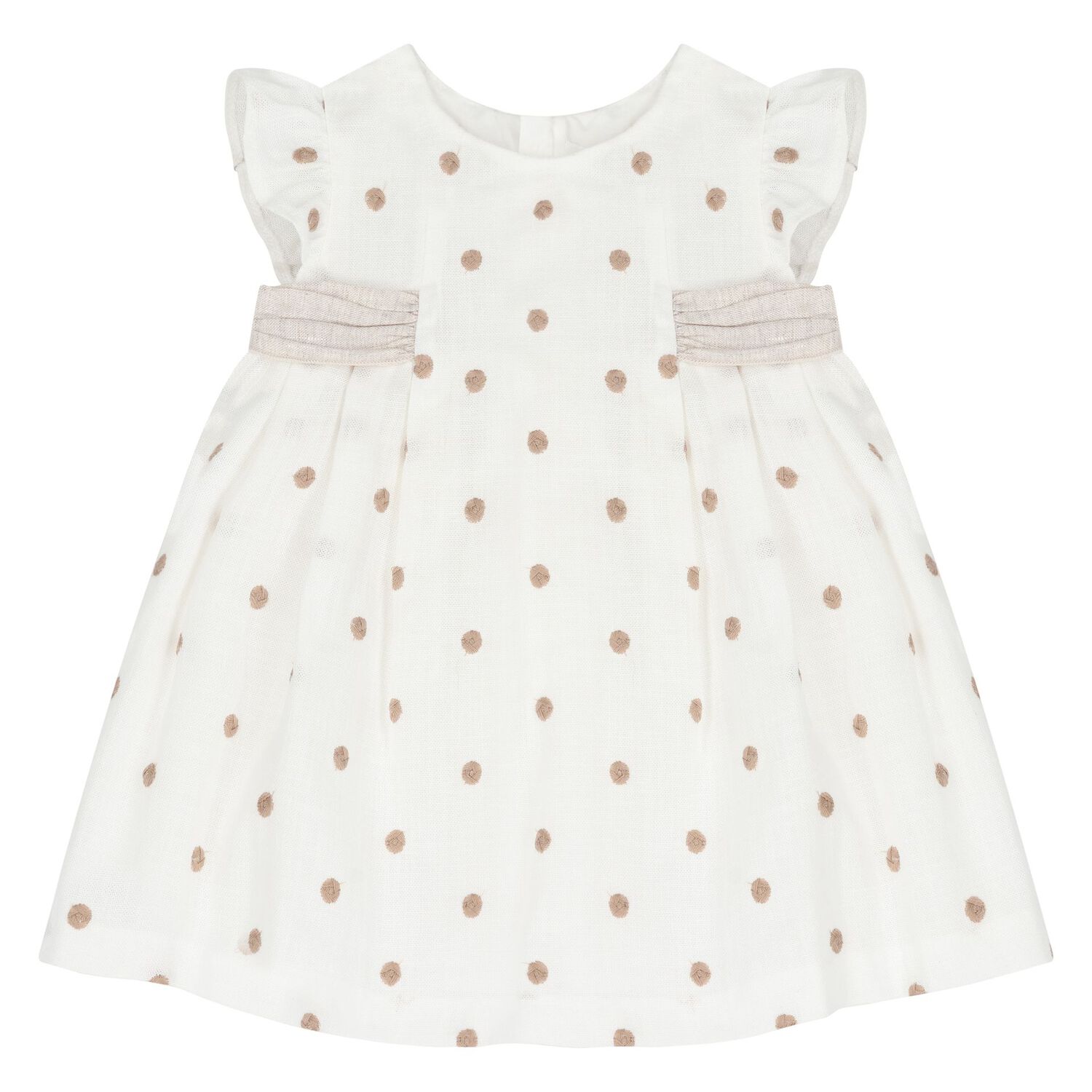 Baby Girls Ivory & Beige Dress Set, 2, hi-res