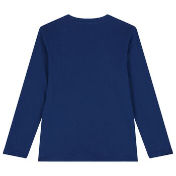 Boys Blue Teddy Bear Long Sleeve Top