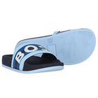 Boys Blue & Navy Blue Logo Sliders, 1, hi-res