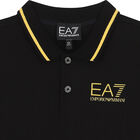 قميص بولو بالشعار باللون الاسود للاولاد , 3, hi-res