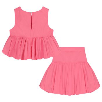 Girls Pink Bubble Skirt Set