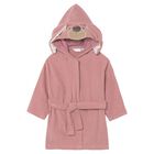 Baby Girls Pink Puppy Hooded Robe, 3, hi-res