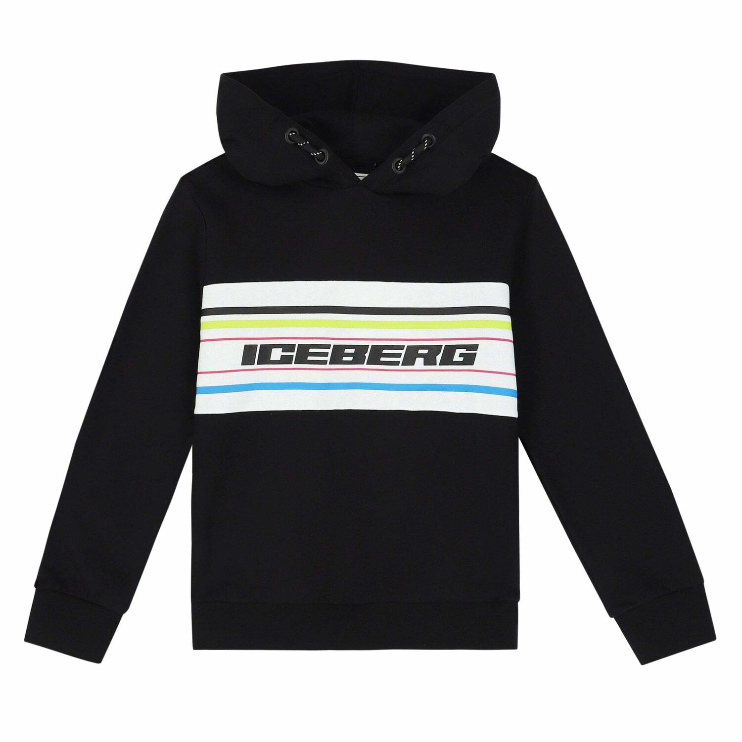 Boys Black & White Logo Hooded Top, 2, hi-res image number null