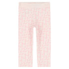 Younger Girls Pink Logo Leggings, 1, hi-res