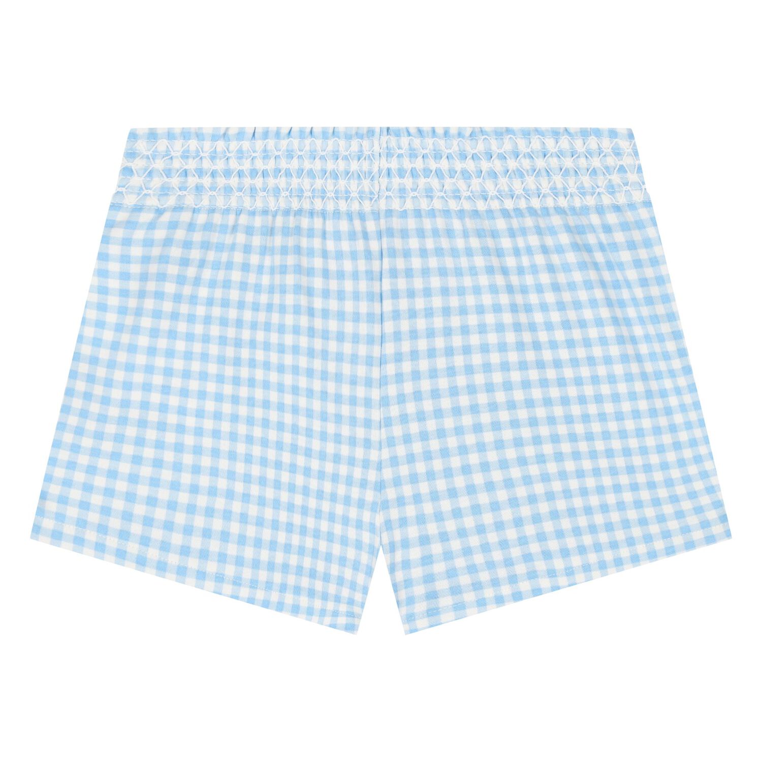 Baby Girls Ivory & Blue Gingham Shorts Set, 1, hi-res