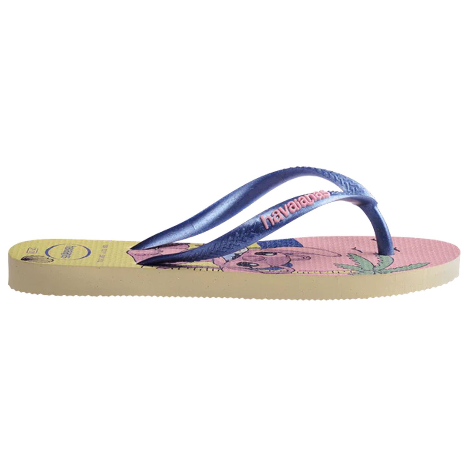 Girls Yellow Disney Logo Flip Flops, 1, hi-res