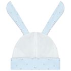 Baby Boys White & Blue Bunny Blanket Set, 2, hi-res