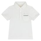 Younger Boys White logo Polo Shirt, 1, hi-res