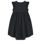 Girls Black Rhinestone Logo Dress , 1, hi-res